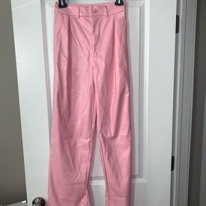 Pink leather pants